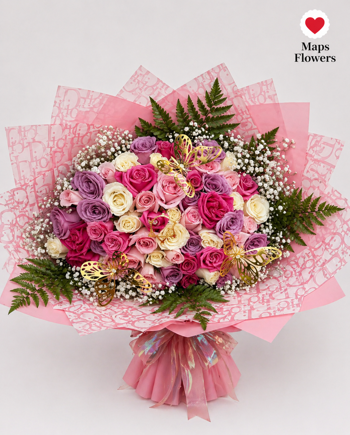 💐💎🦋 100 PREMIUM ROSES BOUQUET WITH ACCESSORIES