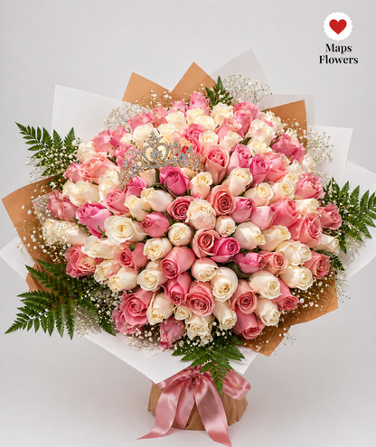 💐💎🦋 100 PREMIUM ROSES BOUQUET WITH ACCESSORIES