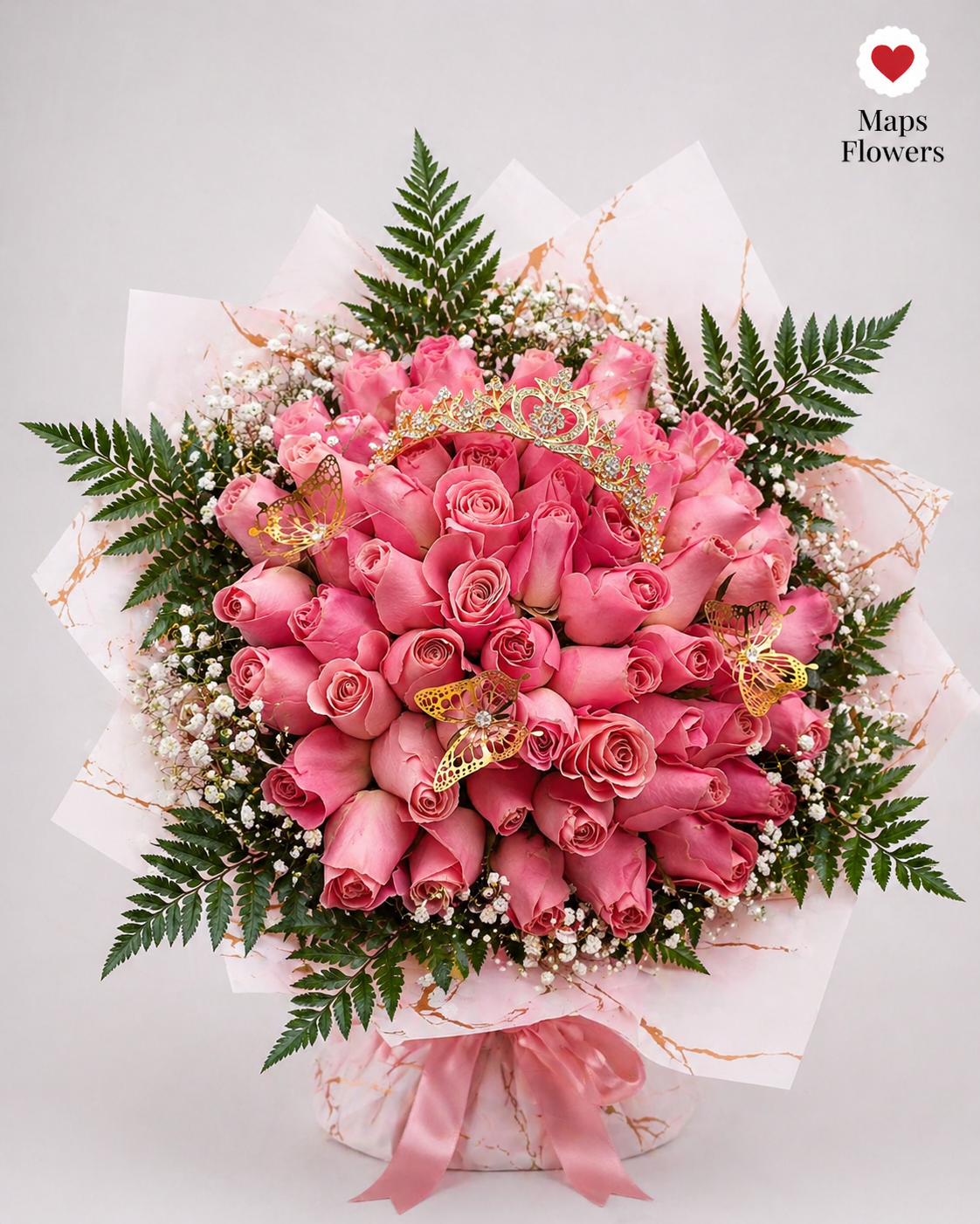 💐💎🦋 100 PREMIUM ROSES WITH DIAMONDS & ACCESSORIES
