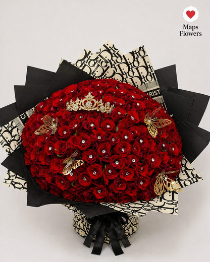 💐💎🦋 100 PREMIUM ROSES WITH DIAMONDS & ACCESSORIES