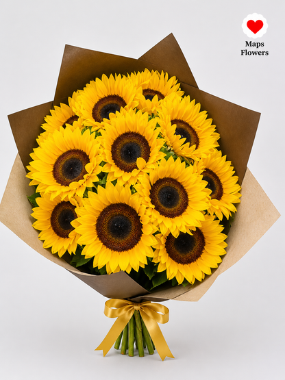 🌻 12 PREMIUM SUNFLOWERS BOUQUET 🌻