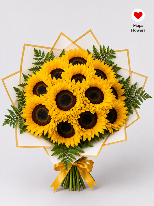 🌻 12 PREMIUM SUNFLOWERS BOUQUET 🌻