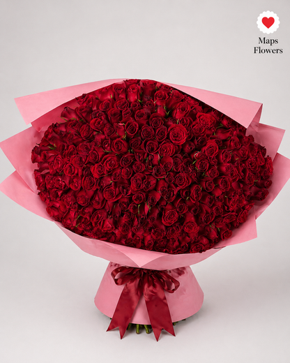 💐🌹 BUCHON BOUQUET OF 200 PREMIUM ROSES 🌹