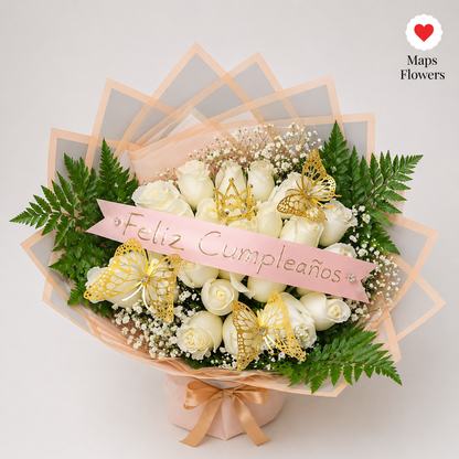 💐 24 PREMIUM ROSES BOUQUET WITH ACCESSORIES