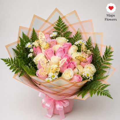 💐 24 PREMIUM ROSES BOUQUET WITH ACCESSORIES