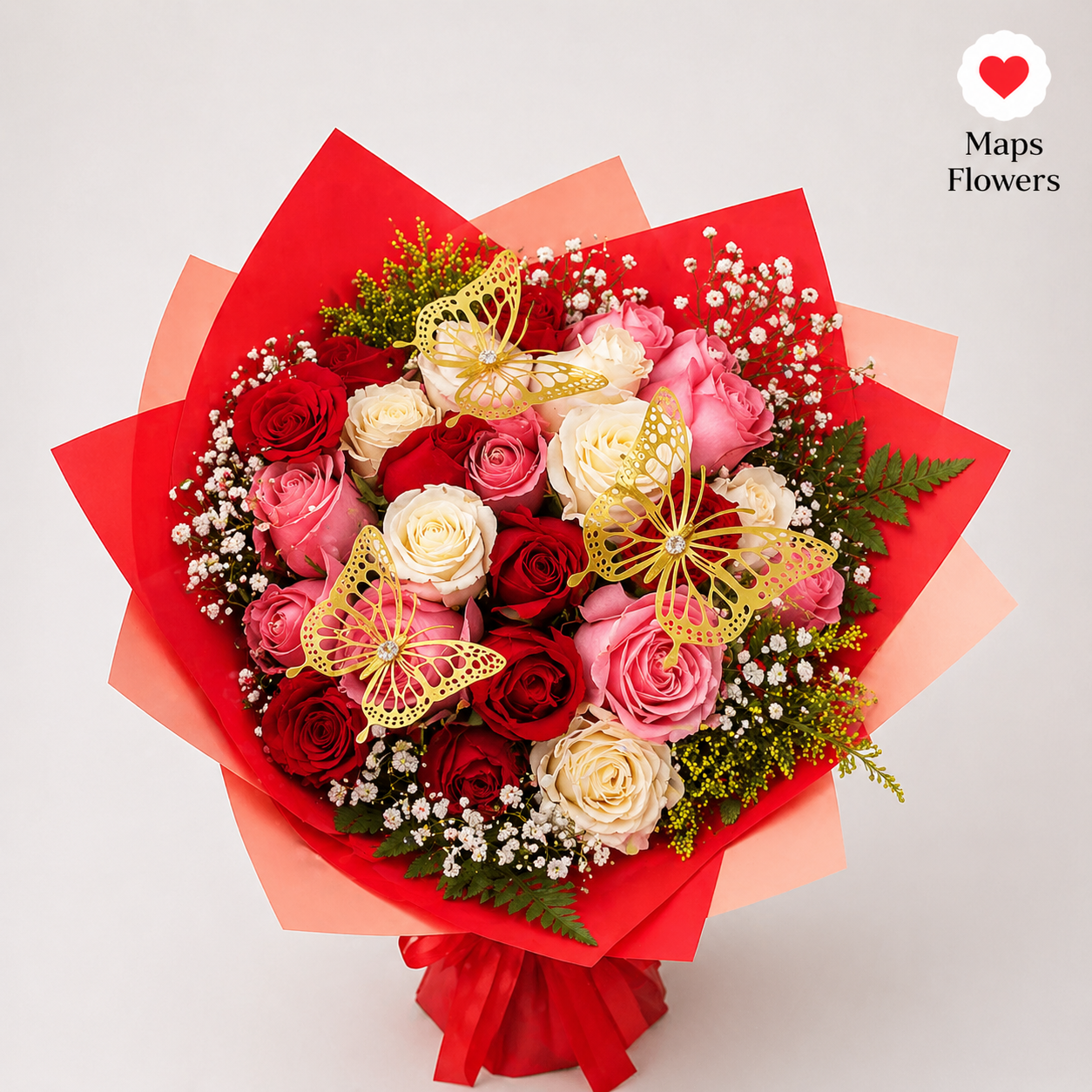 💐 24 PREMIUM ROSES BOUQUET WITH ACCESSORIES