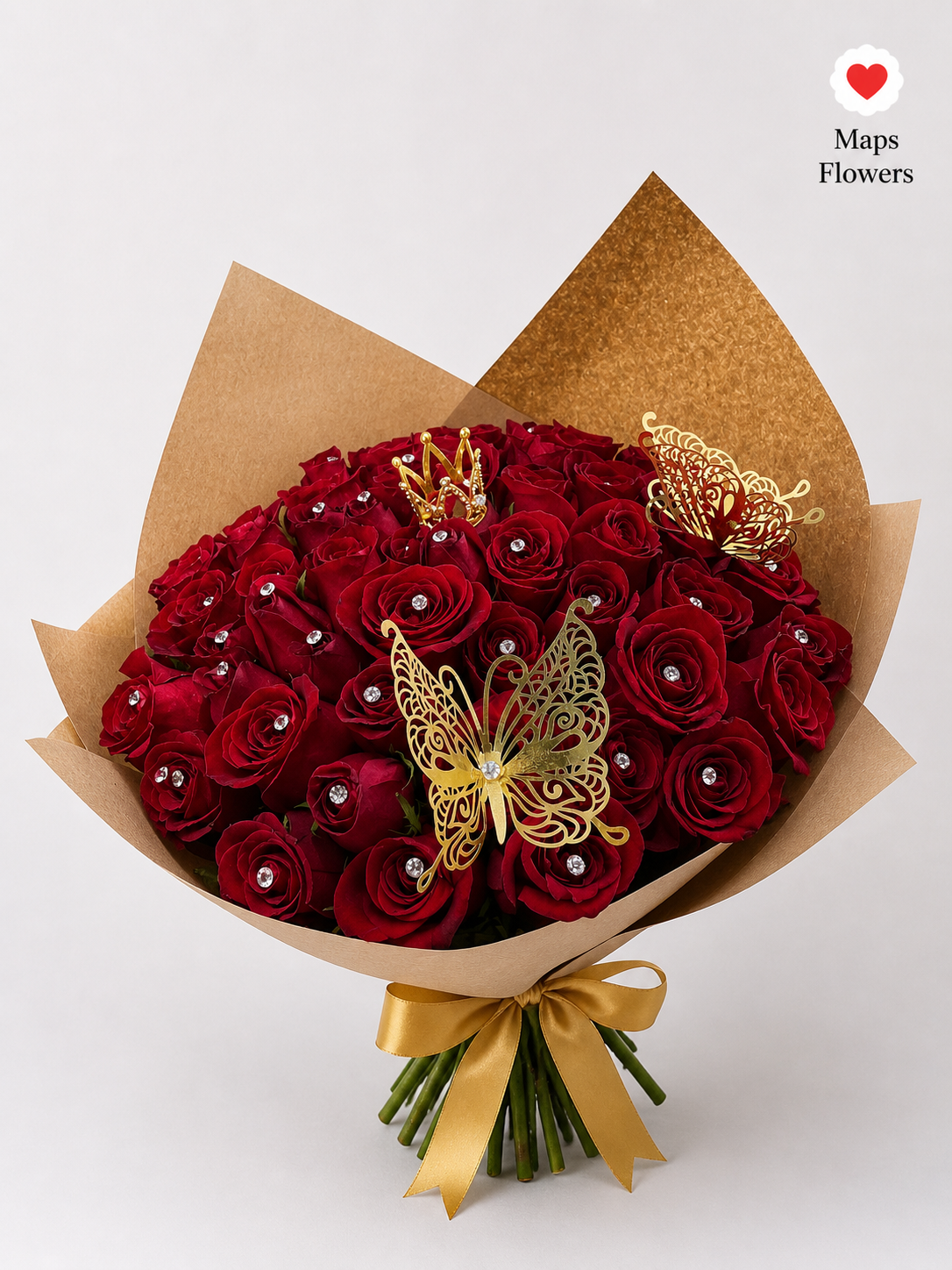 💐💎🦋 50 PREMIUM ROSES WITH DIAMONDS & ACCESSORIES