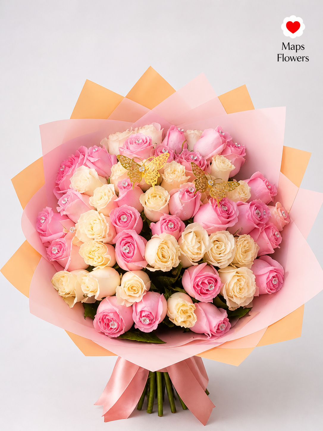 💐💎🦋 50 PREMIUM ROSES WITH DIAMONDS & ACCESSORIES