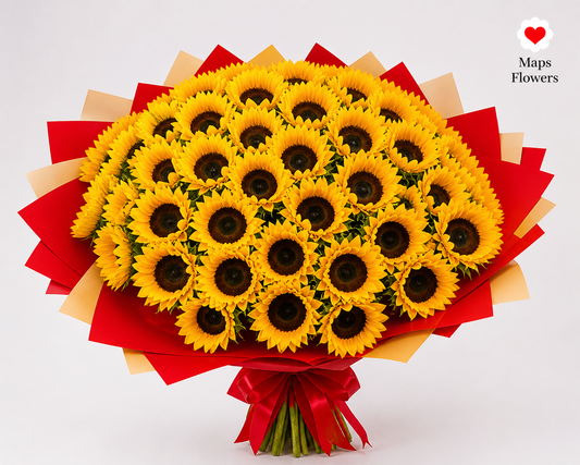 🌻 50 PREMIUM SUNFLOWERS BOUQUET 🌻