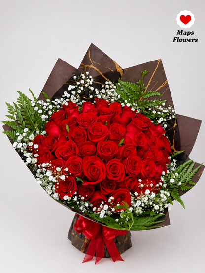 💐🌹 50 PREMIUM ROSES BOUQUET