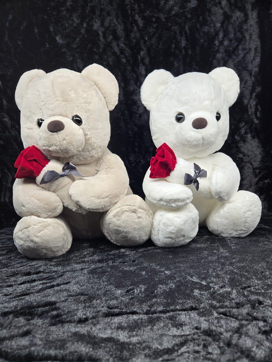 Large Teddy Bear with Large Rose 🧸