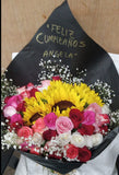 Medium bouquet roses and sunflowers 🌻🌹